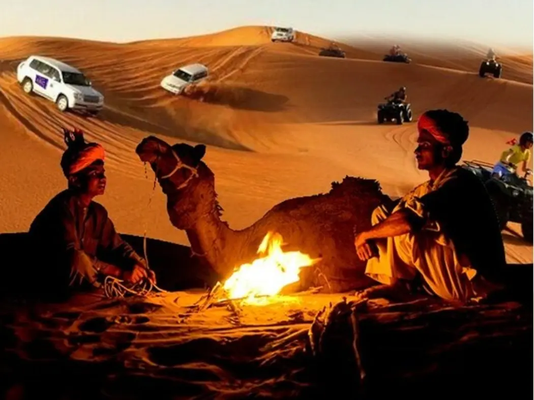 Desert Safari (4x4 dune bashing, camel ride, BBQ, shows)