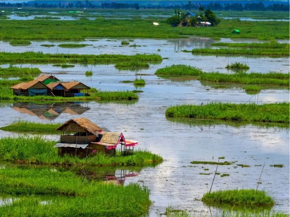 Loktak Lake (floating islands)
